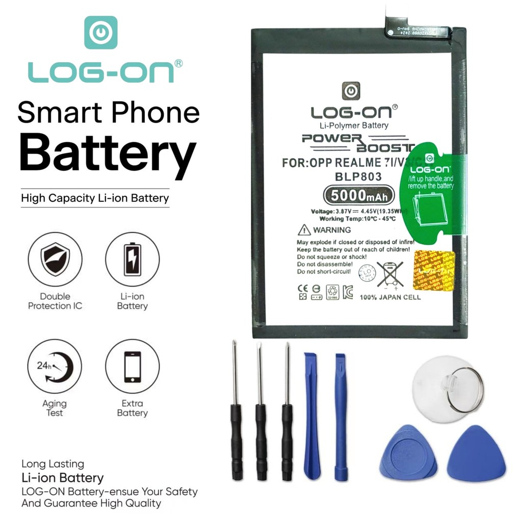 Baterai Log on BLP803 For REALME 7i / C17 5000mAh Original Capacity