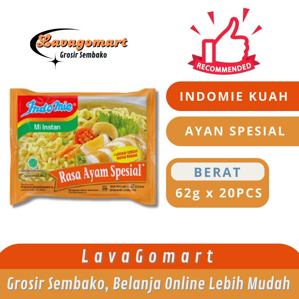 

INDOMIE KUAH AYAM SPESIAL 62g - 1 PCS - LAVAGOMART - BANDUNG
