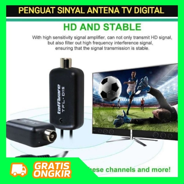 PENGUAT SINYAL ANTENA TV DIGITAL INDOOR OUTDOOR BOOSTER