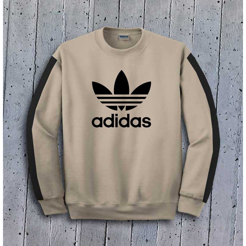 jaket sweater adidas lengan panjang kombinasi 2 warna pria wanita jumbo big size over size
