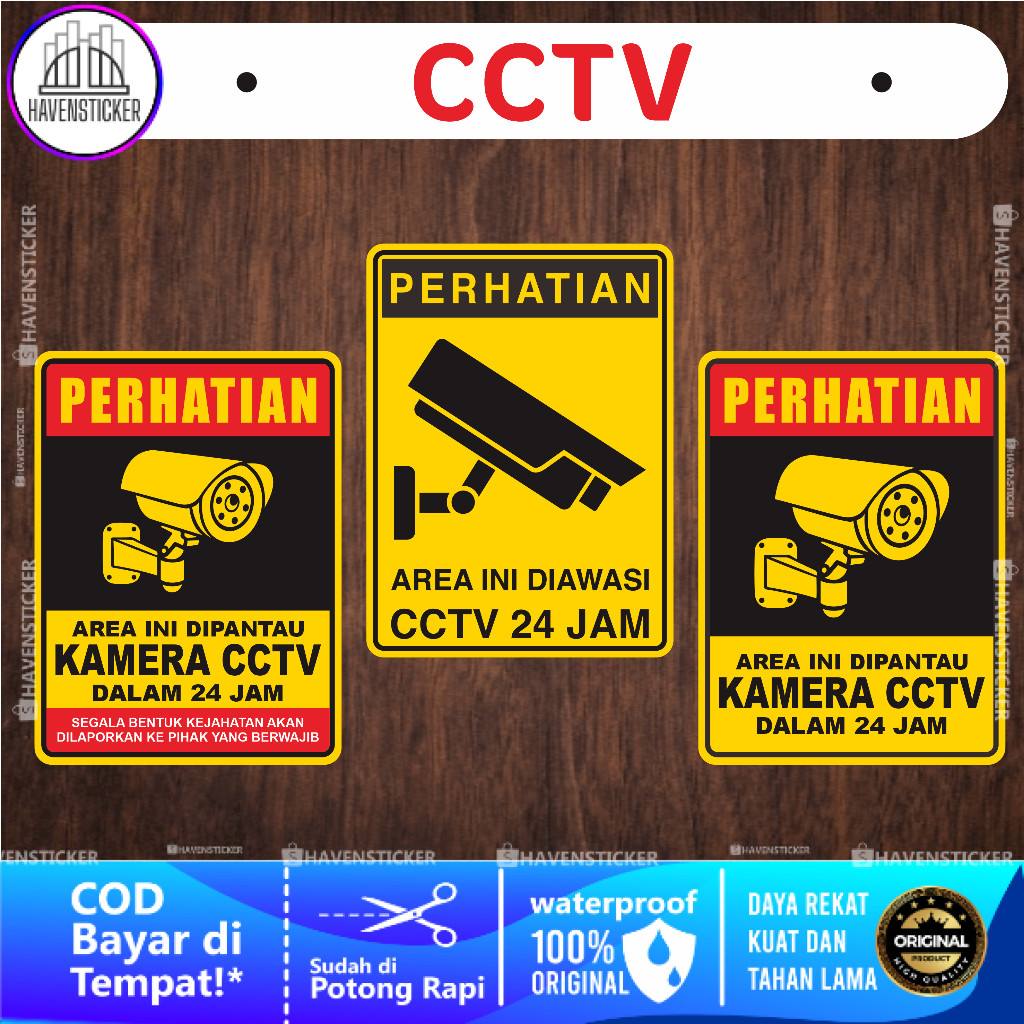 

Stiker Vinyl Cctv Besar Laminasi Kilat
