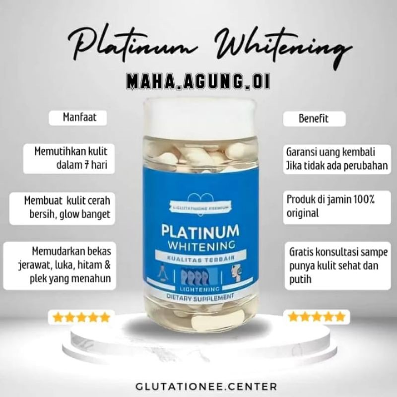 PLATINUM WHITENING PEMUTIH KULIT KAPSUL PEMUTIH KULIT DAN BADAN