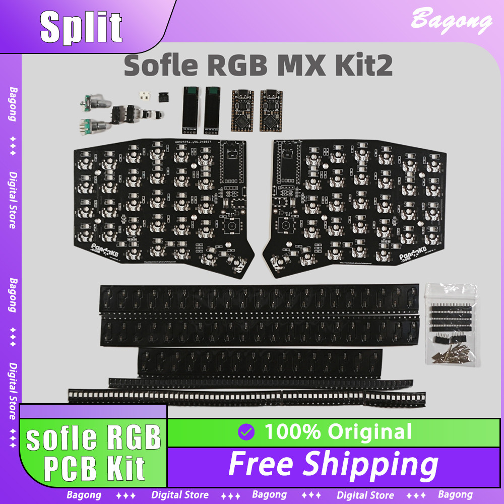 If-ergolite Split Keyboard Sofle RGB PCB Open Source Keyboard Custom Crkbd DIY Wired Wireless For Ga