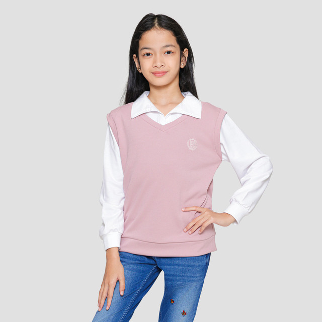 Nevada Texture Collar Sweater Anak Perempuan 121971314