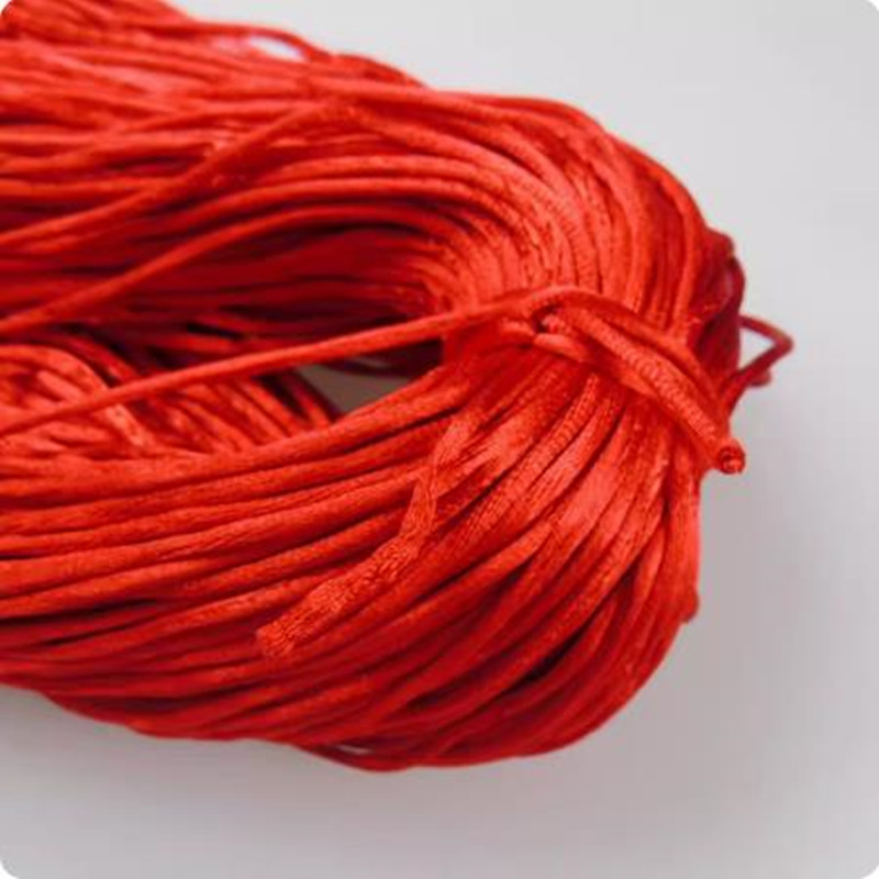 

100 Meters Red Chinese Knot Cord Necklace Knot RATTAIL Thread Synthetic Silk E0951
