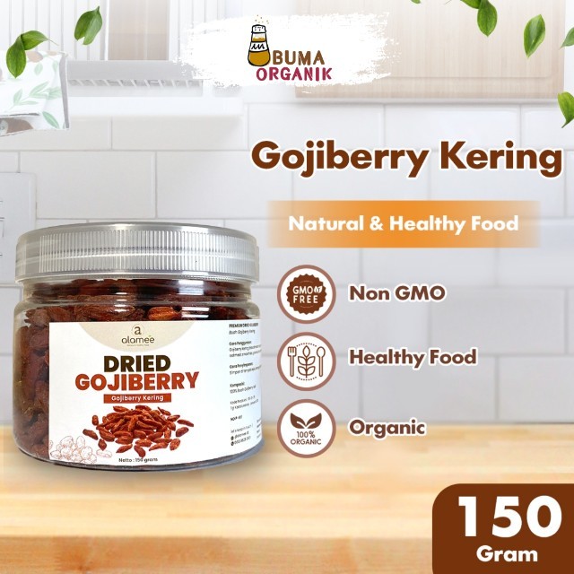 

ALAMEE Goji Berry Kering Dried Fruit Red Gojiberry Cemilan Buah Kici Premium 150gr BUMA