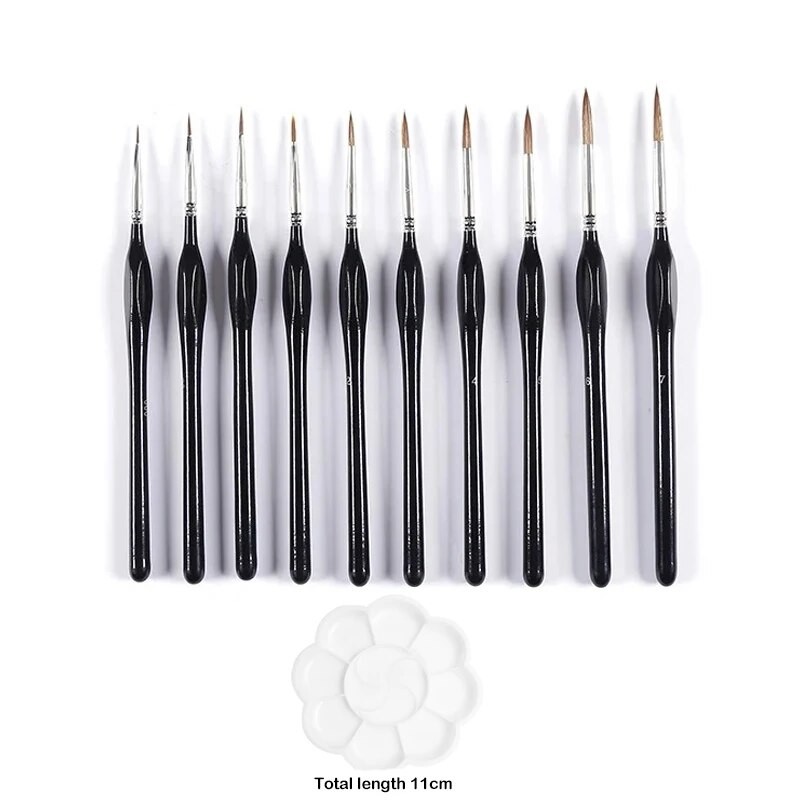 

10Pcs Miniature Paint Brushes Detail Small Fine Tip Paintbrushes Micro Paint Brush Set Triangular Grip Handles Art Brushes