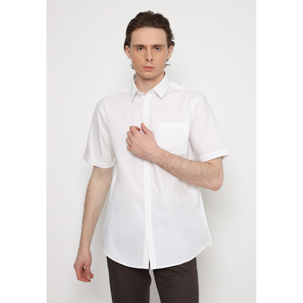 Jobb Reigate Kemeja Pria Lengan Pendek Regular Fit Putih