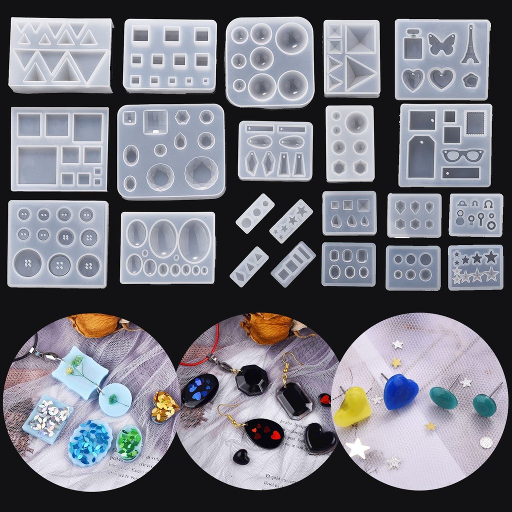 

Pendant Silicone Mold Round Heart Drop Eraings Resin Mold For Necklace Keychain DIY Crystal Epoxy Resin Jewelry Making