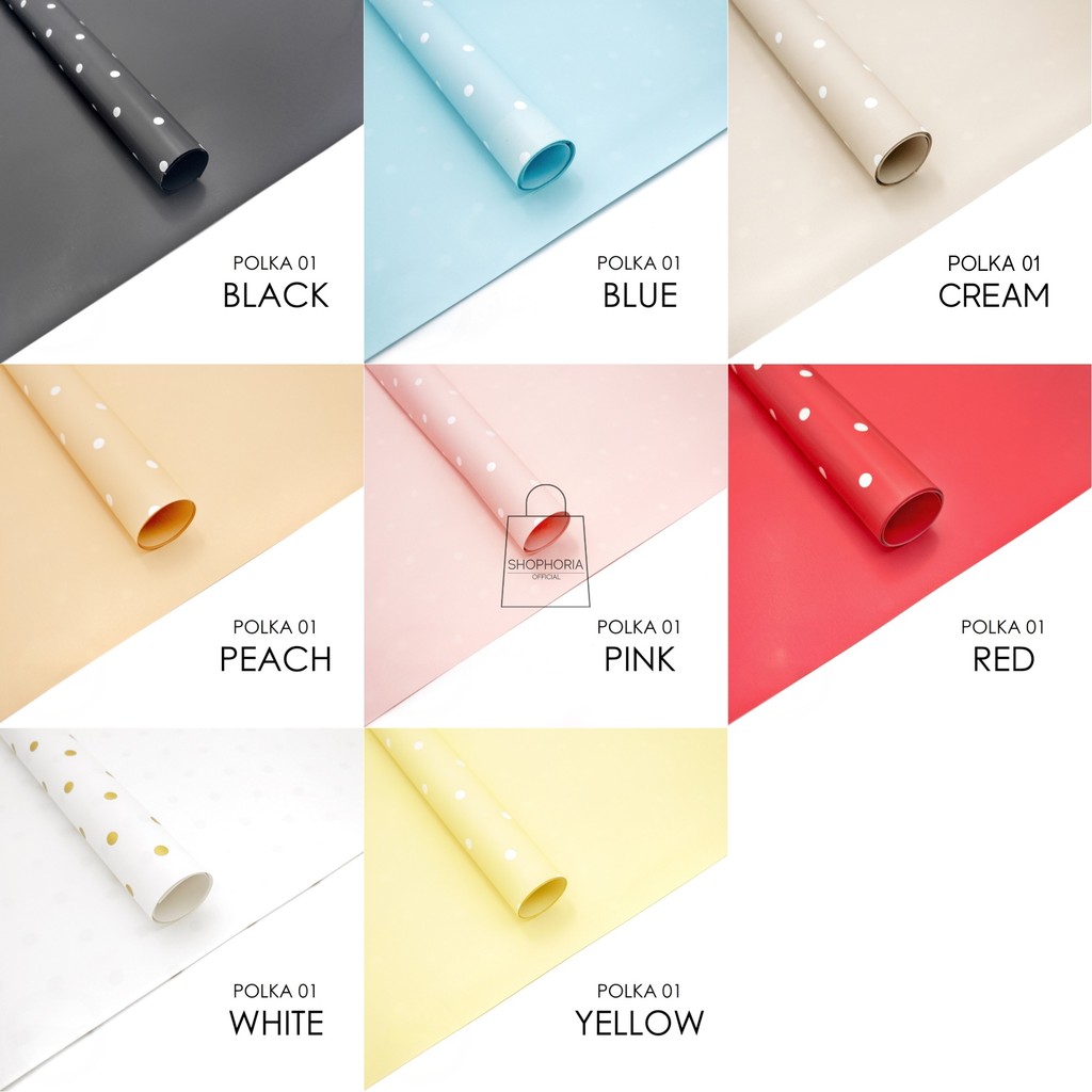 

Flower Bouquet Wrapping Paper Cellophane Kertas Plastik Pembungkus Bunga Buket Waterproof Geometri Polka 01 Series