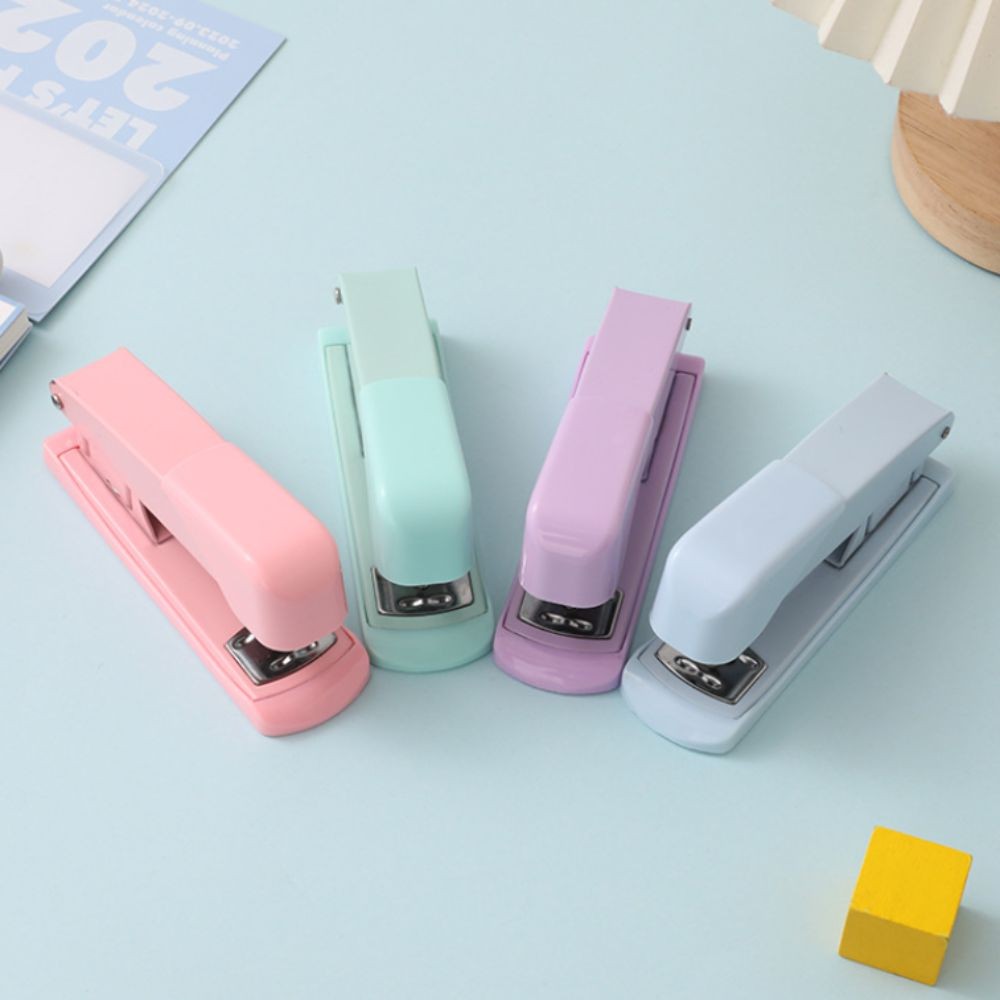 

Macaron Color Labor-Saving Stapler Multi-function Large Size Paper Stapling Machine Portable Simple Stapling Tools