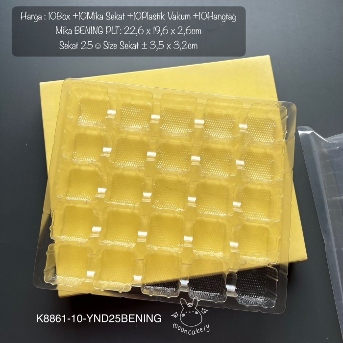 

10pcs Kotak Kuning Polos +Mika Sekat YND+K8861 Nastar SET LENGKAP - BOXSKT25 BENING