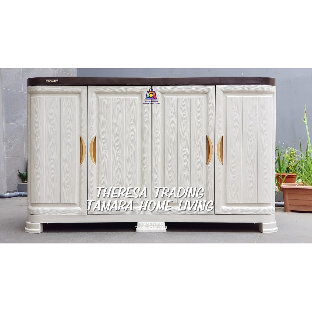 LEMARI PLASTIK MEJA TV LED RAK TV NAPOLLY 454 MODERN 4 PINTU