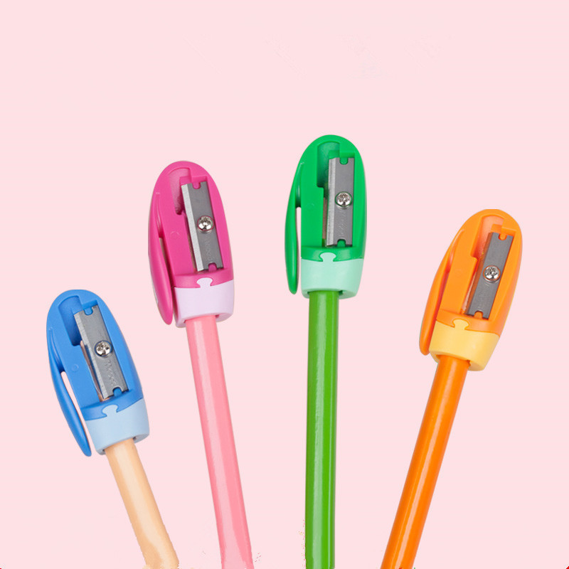 

Pen Cap Mini Pencil Sharpener Cute Candy Color Children Pen Sharpener Notebook Pencil Clip Cutter Office Stationery Pens Knife