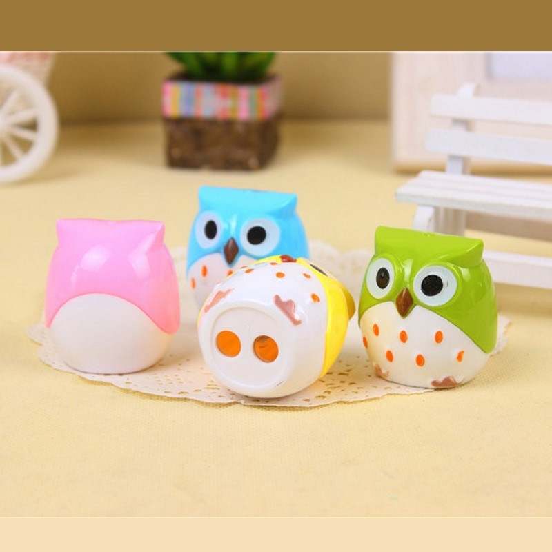 

Creative Stationery Cartoon Cute Owl Pencil Sharpener Double Hole Pencil Sharpener Cutter Knife For Students