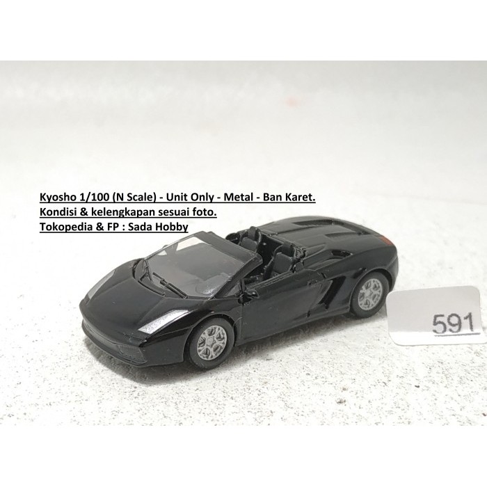Kyosho 1/100 Lamborghini Gallardo Spyder Hitam Unit Only