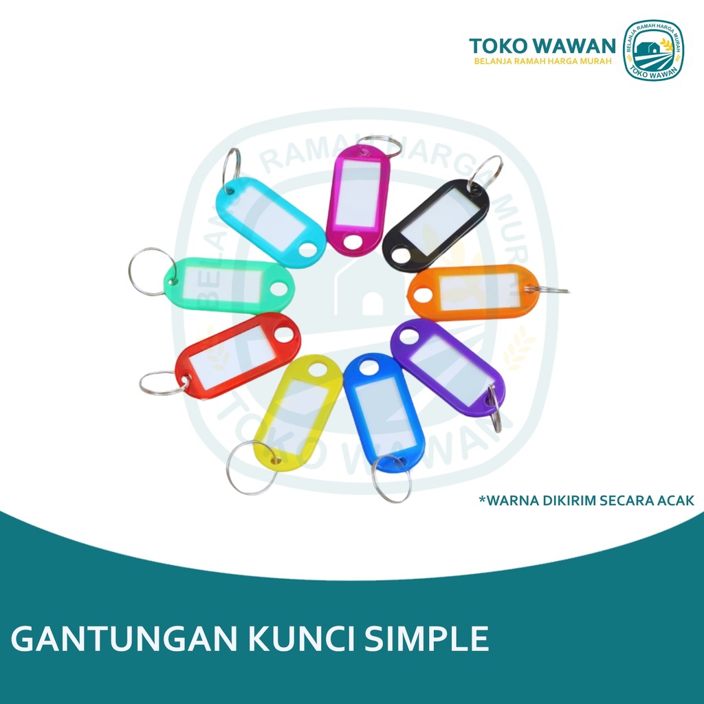 Gantungan Kunci Name Tag Simple / Tag Gantungan Kunci Label Nama / Keychain Ring Name Tag / Gantunga