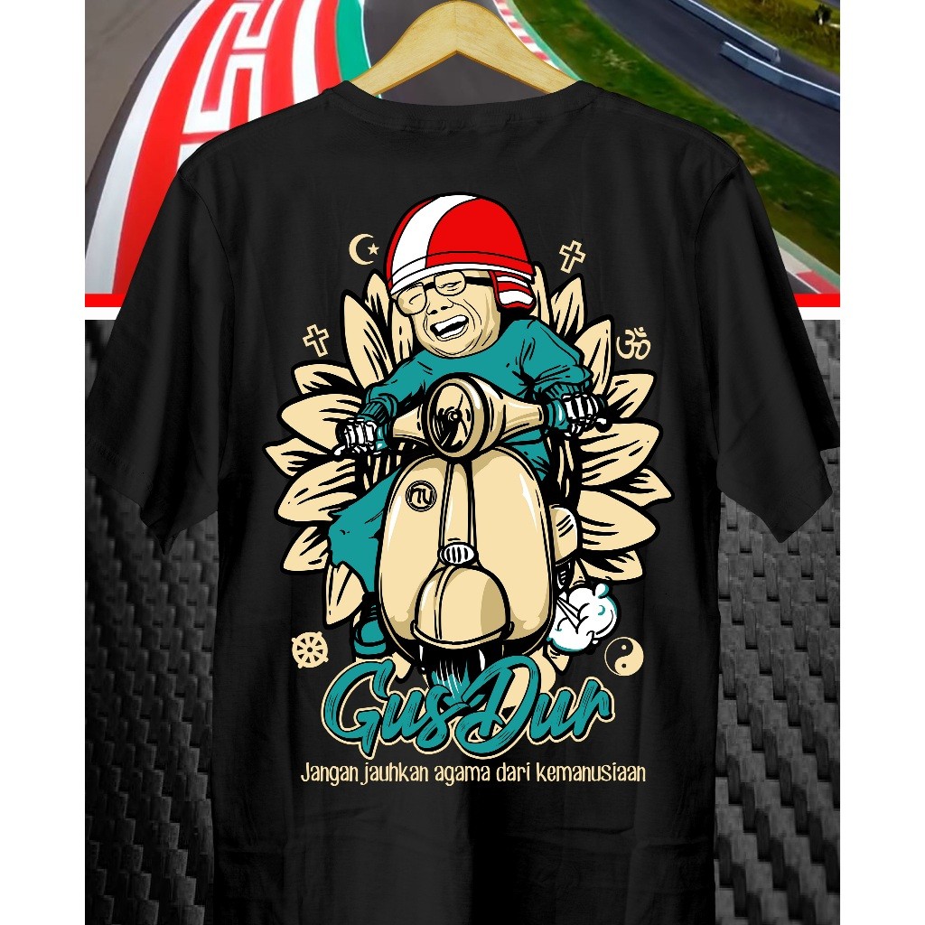 Kaos Motor Vespa Gusdur // Kaos Vespa // Baju Vespa // Vespa