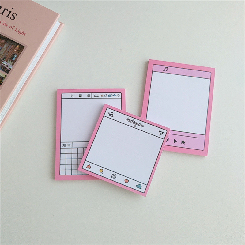 

50 Sheets Korean Pink Dialog Box Memo Pad Simple Journal Decoration Base Material Paper Planner School Supplies Stationery