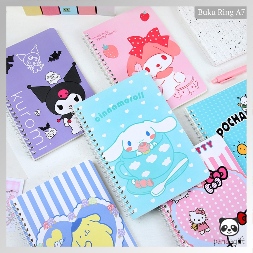 

Buku Tulis / Notebook A5 Ring Kartun Sekolah isi 60 lembar Sanrio Kuromi Melody - GG0309