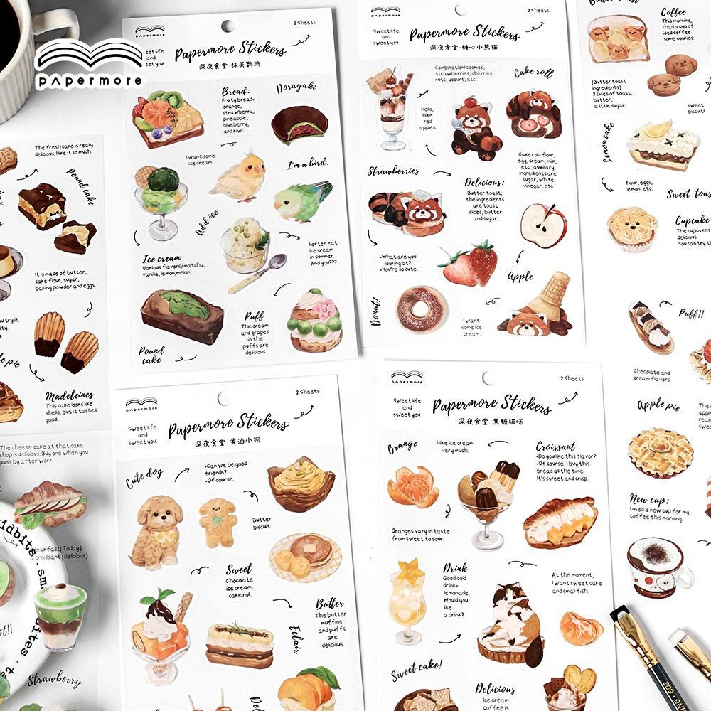 

2 Sheets/pack Food And Fruit Stickers For Kids Realistic Food Fruit Stickers For Scrapbooking Crafts Arts DIY Album Journaling