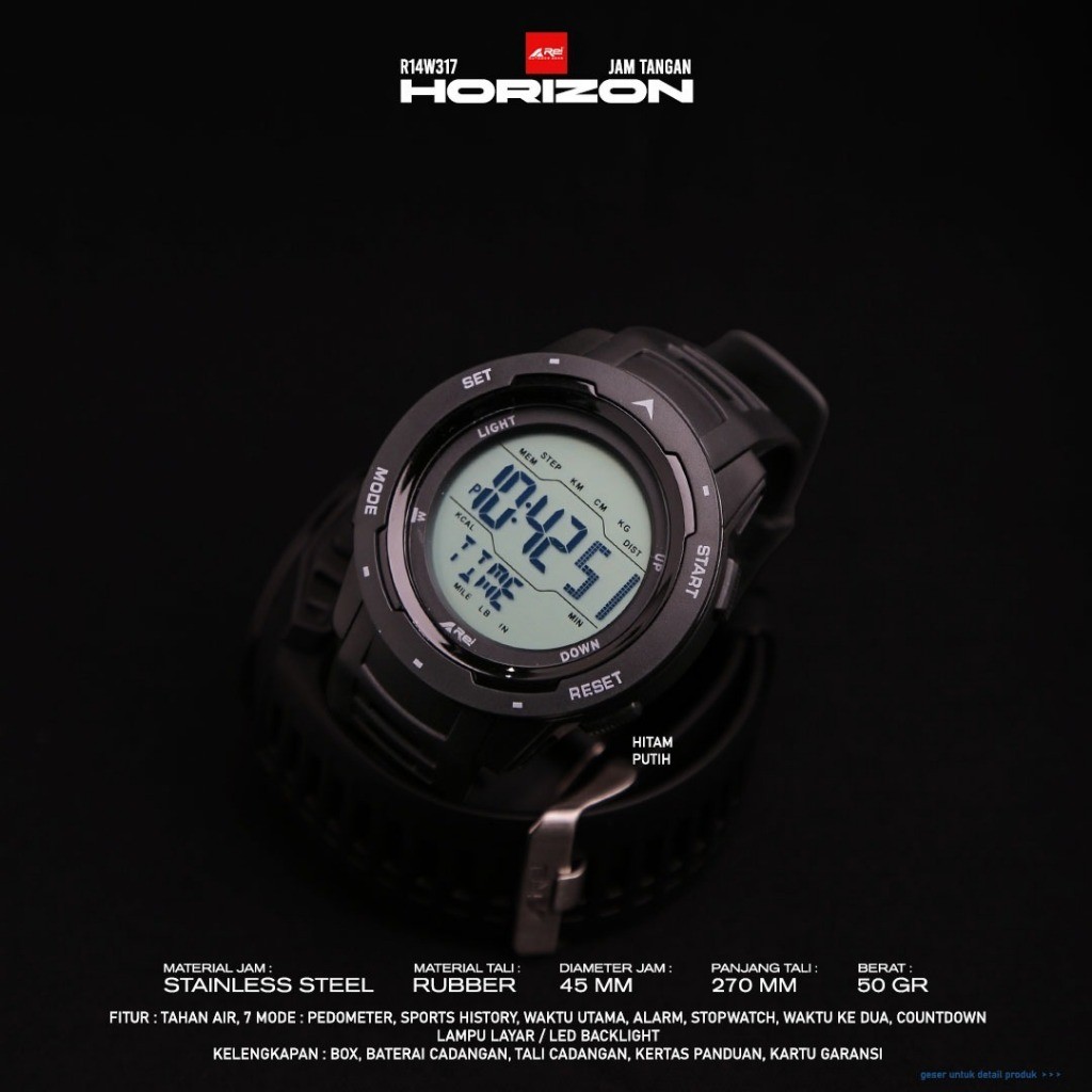 Jam Tangan Rei Digital Horizon Watch Waterproof Arei Outdoorgear