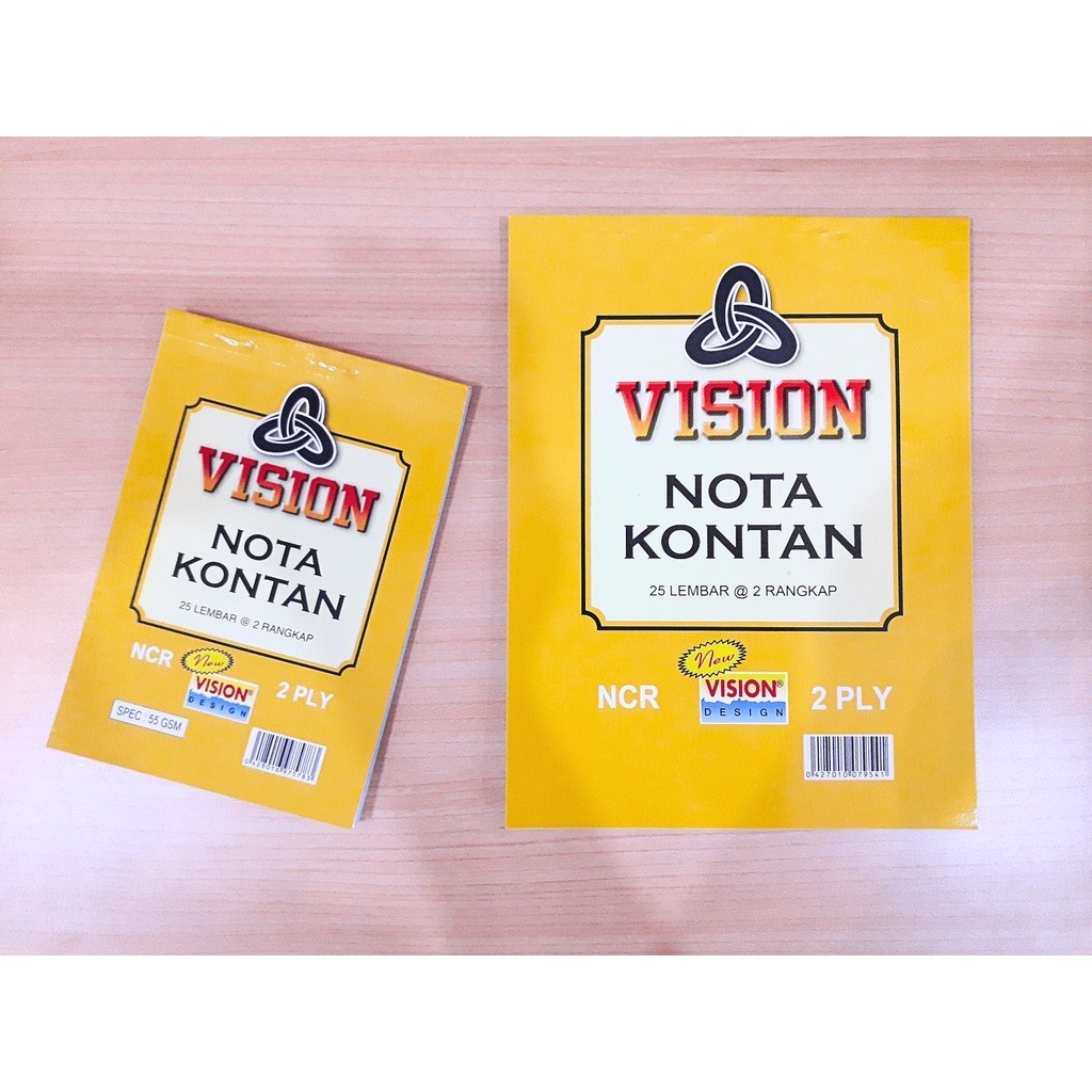 

[ATR] Nota Kontan VISION NCR 25 Lembar 2 Ply/3 Ply HARGA SATUAN/PCS)