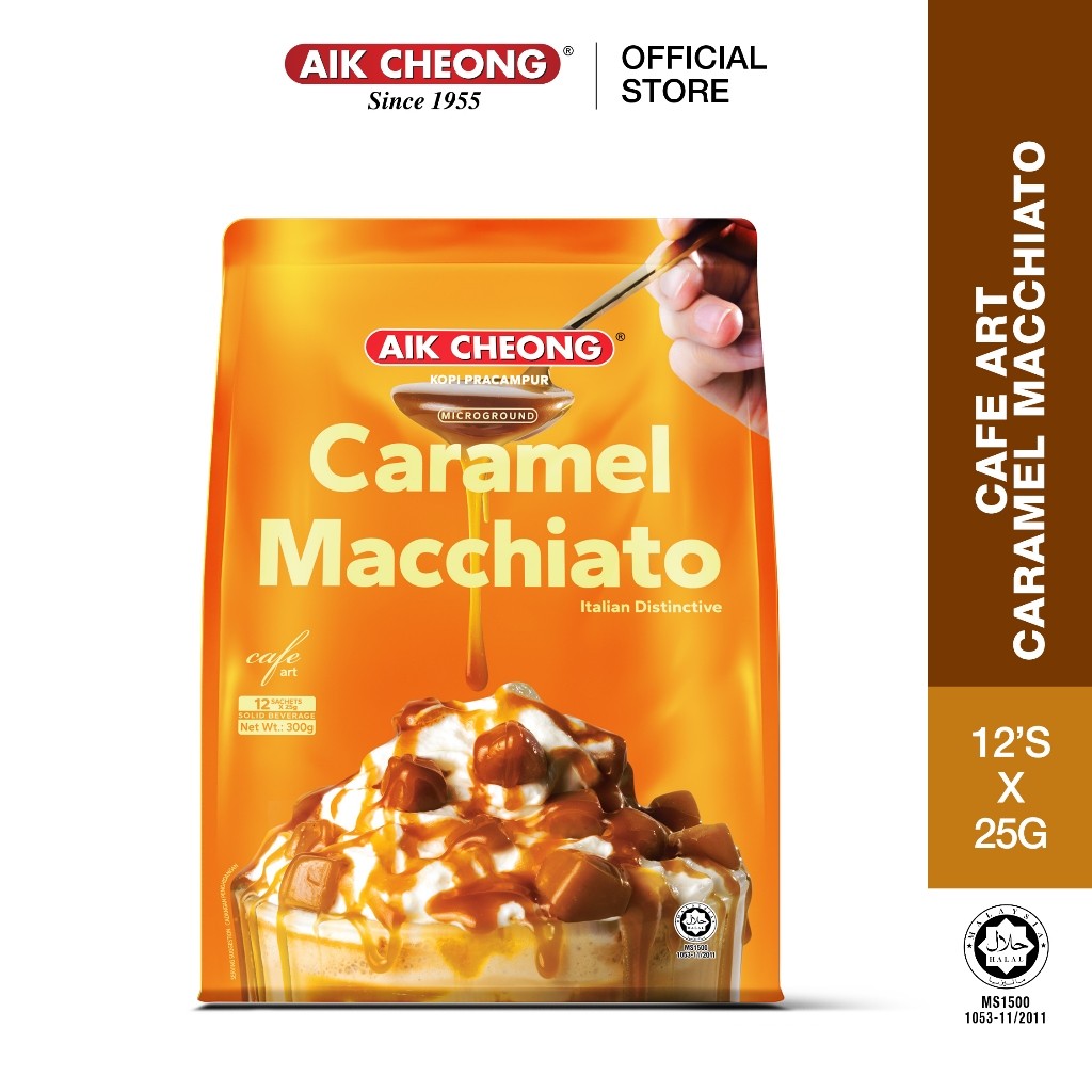 

AIK CHEONG CARAMEL MACCHIATO - Cafe Art (25g x 12 Sachets)