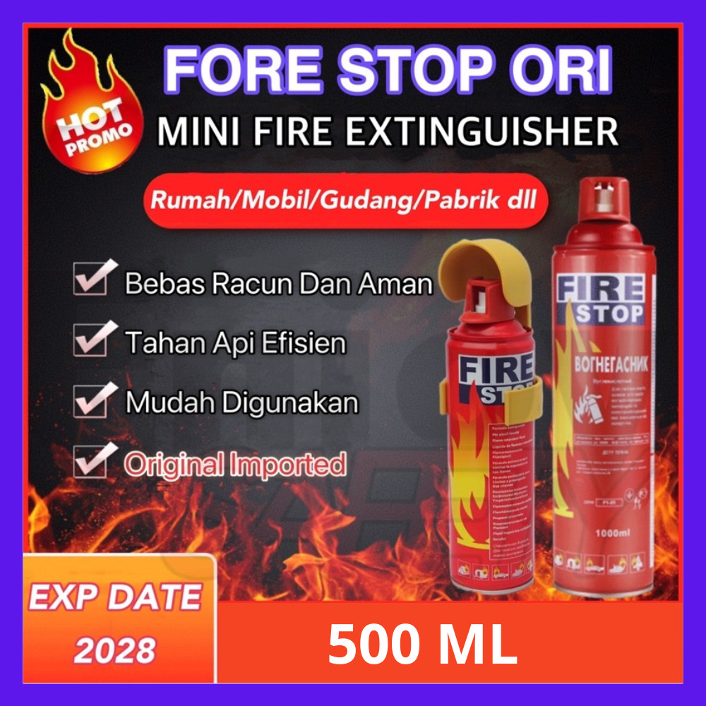 SILVIA ATENA STORE-FIRE STOP 500 ML MOBIL PEMADAM API MINI PORTABLE FIRESTOP FOAM APAR CAR 500ml-COD
