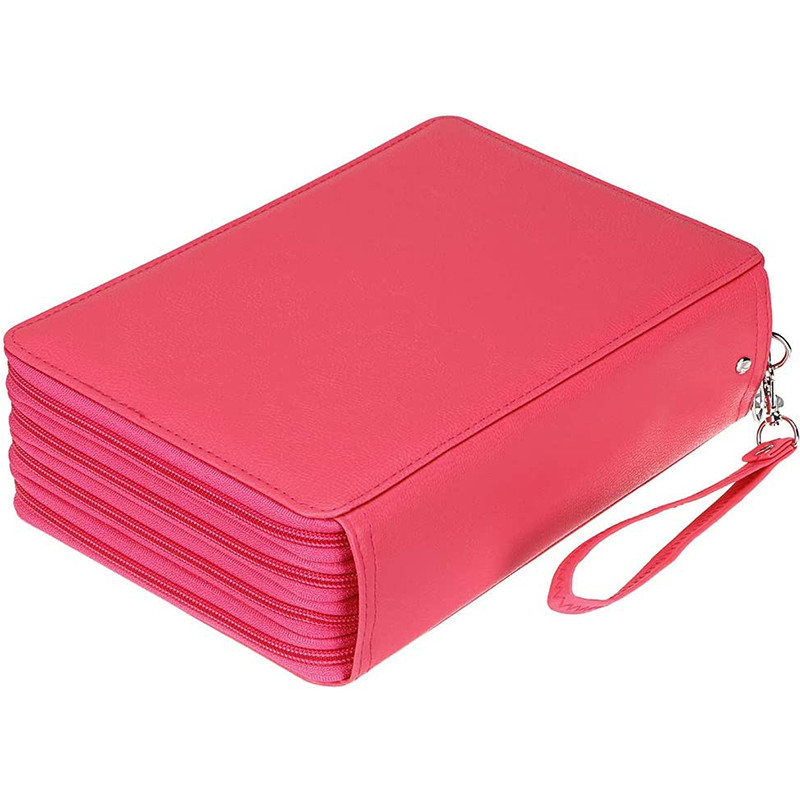 

Deluxe PU Leather Pencil Case Holder 200 Slots Colored Pencil Organizer Pencil Box for Colored pencil Gel Pens Art Supplies