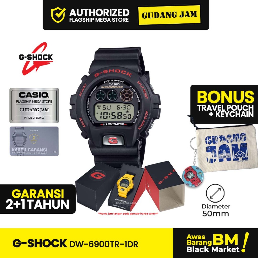 G-Shock Pria DW-6900TR-1DR DW-6900TR-1D DW-6900TR 6900 LINE 30TH ANNIVERSARY MODEL