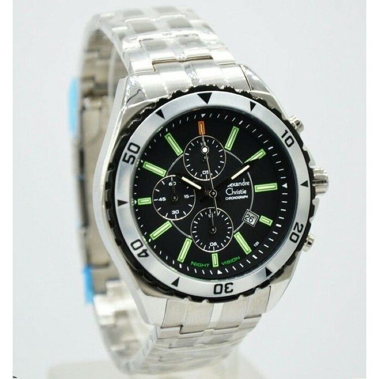 Jam Tangan Analog Pria Alexandre Christie AC 9214 NMC STAINLIES SILVER