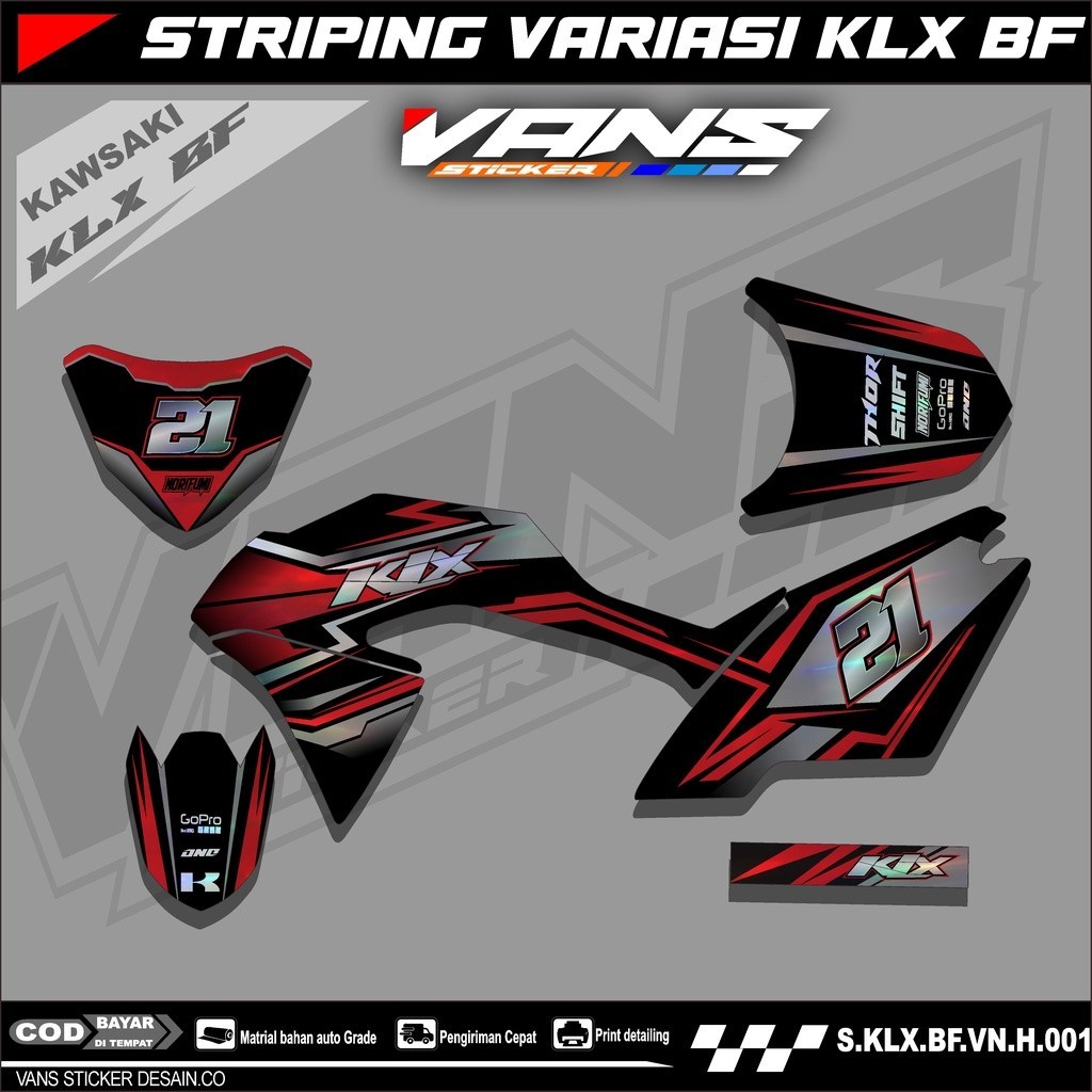striping motor kawasaki klx 150 bf,se,g , Sticker lis variasi motor klx bf