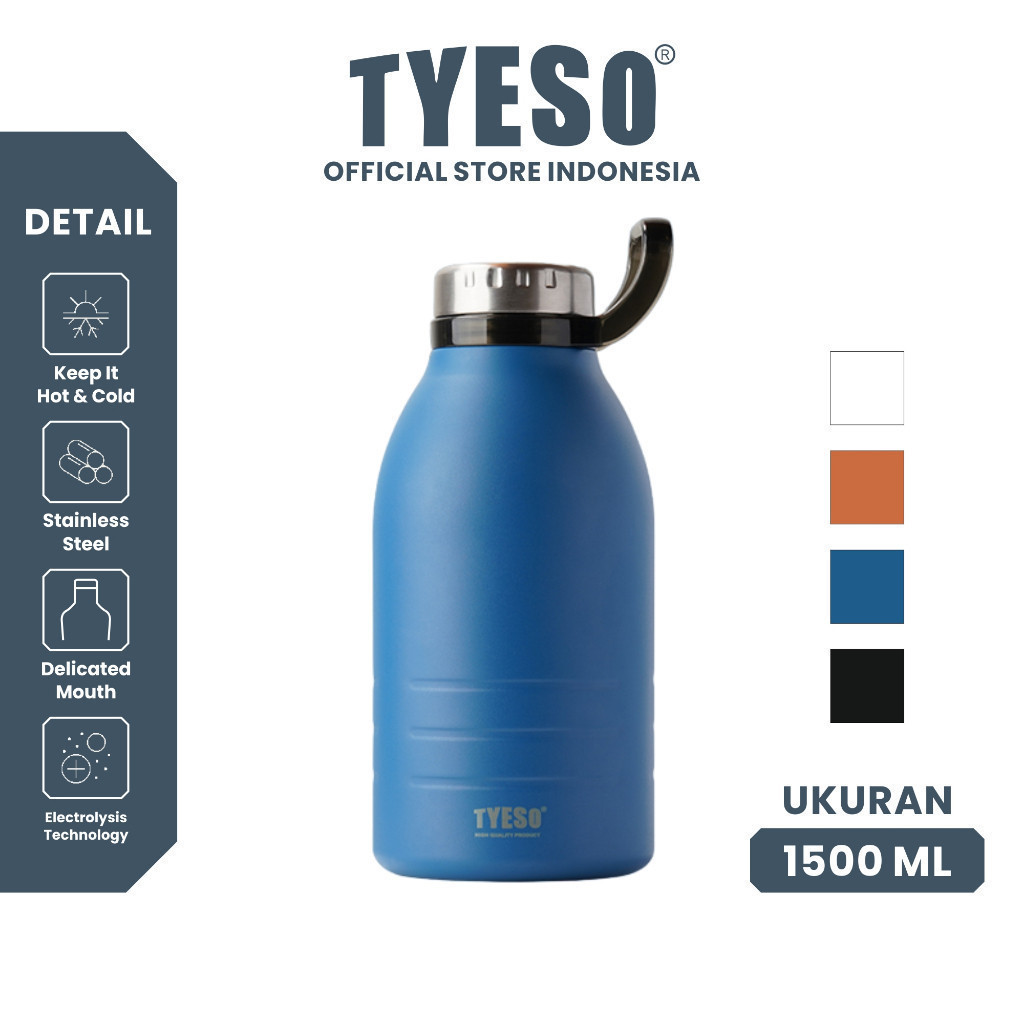 Tyeso Tumbler Kapasitas 1500mL TS-8818 Portable Sports Outdoor Thermos Cup Vacuum Insulated