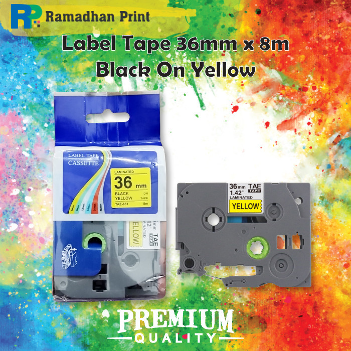 

Label Tape TZE-661 36mm Black On Yellow TZe-661 Laminated Compatible