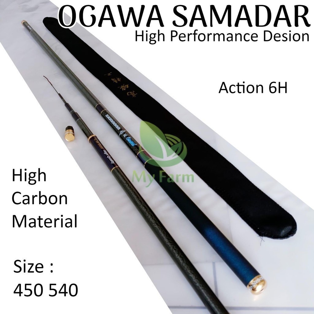Ogawa Samadar 450 540 Action 6h Joran Tegek Ruas Panjang Bahan High Carbon Tongkat Pancing Tegeg Kar