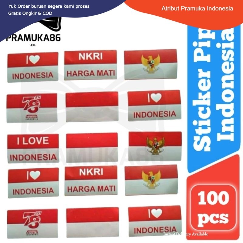 

Ready (100pcs) Sticker Pipi Merah Putih / Tempelan pipi Indonesia 17an Termurah Indonesia