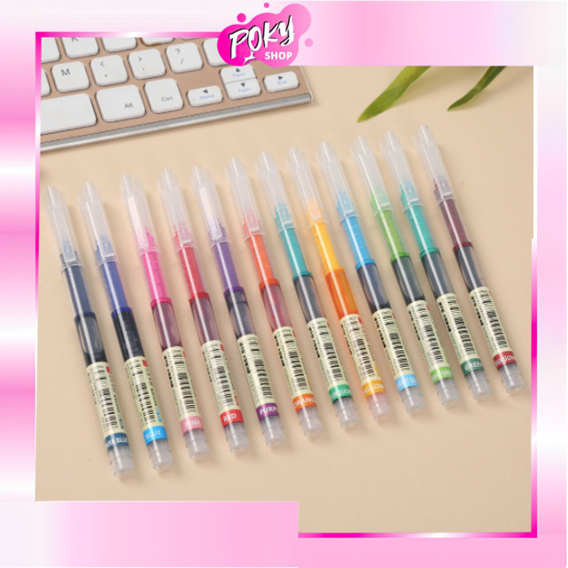 

POKY - S5944 Pena Cair Warna Warni 12 in 1 / Alat Tulis Kantor Sekolah / Pena Gel 0.5 mm 12 in 1 / Pulpen Gel Cair untuk Sekolah