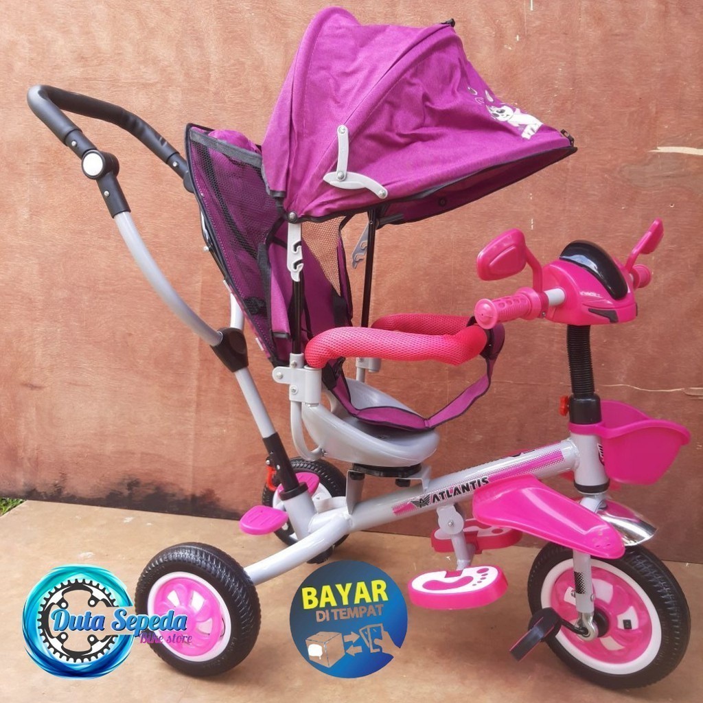 sepeda stroller anak roda tiga 3 usia bayi 1 - 2 tahun