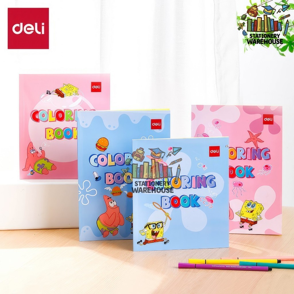 

Deli Children Coloring Book / Buku Mewarnai Anak Spongebob 12 Lembar Kertas Tebal EN50 ~ 55