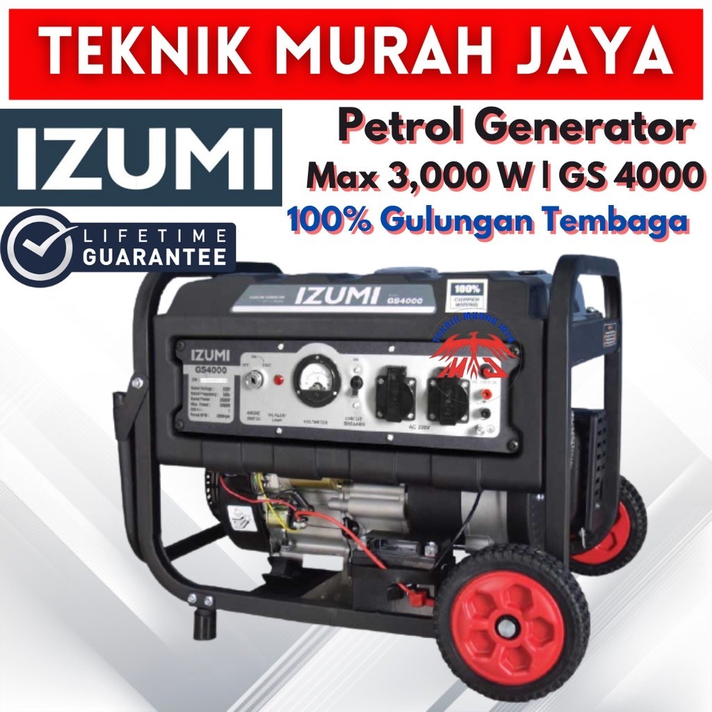 IZUMI Genset Bensin 3000 watt Generator Listrik GS 4000 GS4000