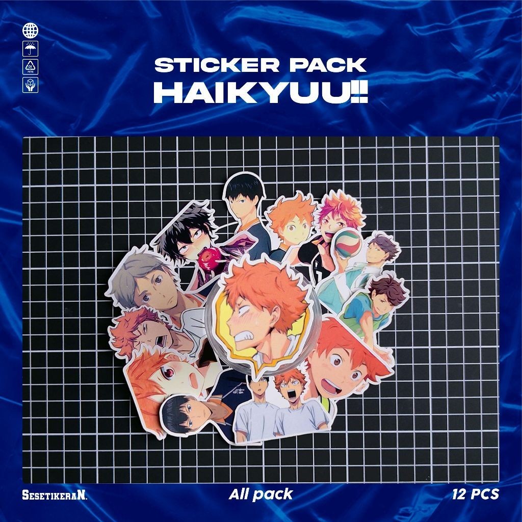 

COD✨ Sesetikeran Pack Anime Haikyuu!! Lucu Sticker Cute Keren Untuk Koper Laptop Skateboard
