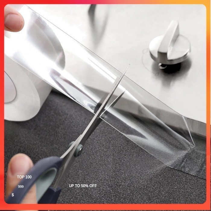 

Lakban Waterproof Dapur Sink Seal Double Tape 30mm 5 M- Transparent