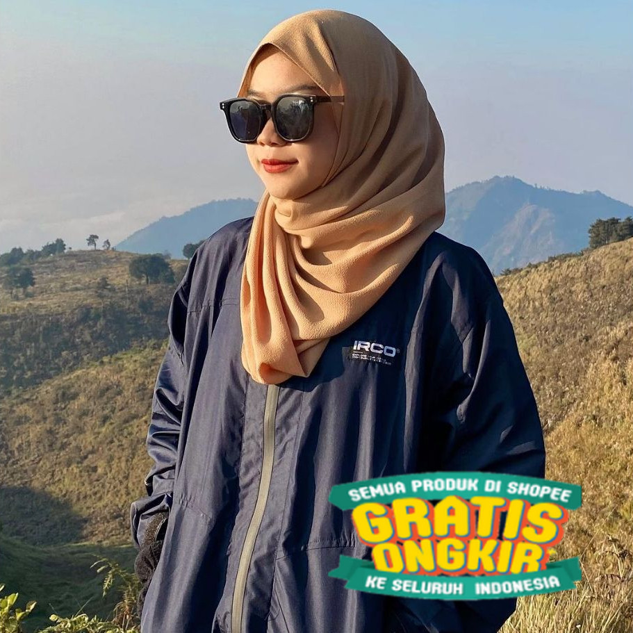 Ircoofficial jaket olahraga anti uv wanita parasut hijab pembakar lemak - Jaket lipat waterproof irc