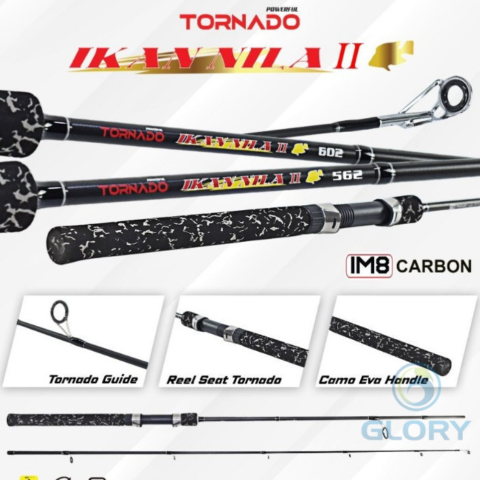 Tornado Ikan Nila 502 562 602 Line Wt 6-15lb 8-17lb Joran Spinning Panjang 150 168 180 Cm Bahan Carb