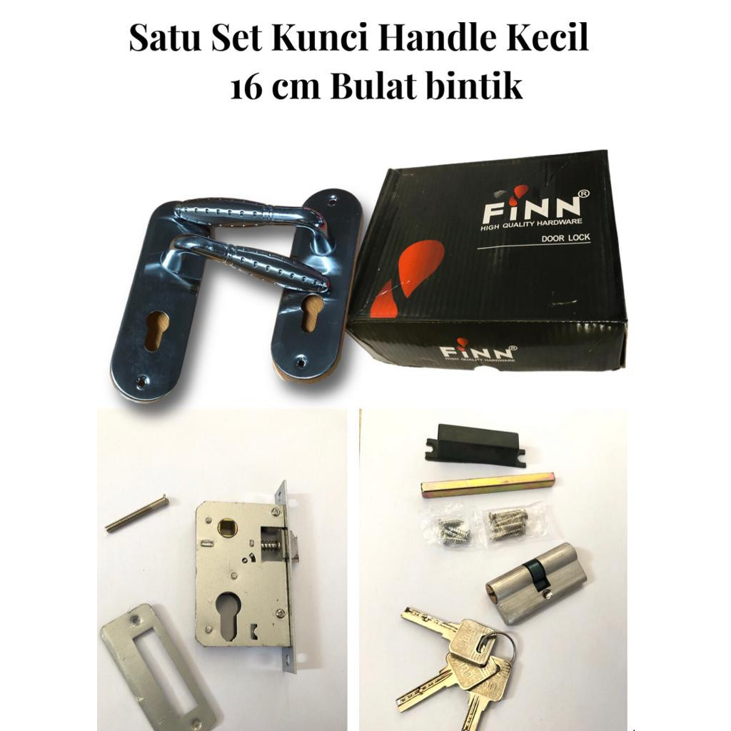 handle pintu kunci set / handle pintu set / kunci pintu rumah ukuran kecil bulat rintik