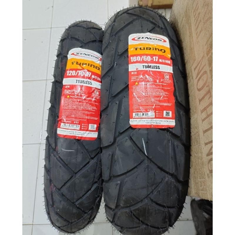 Super Flash Sale Paket Ban Zeneos Turino 120/70 - 17 dan 160/60 - 17 ZN33 ZN 33 Tubeless