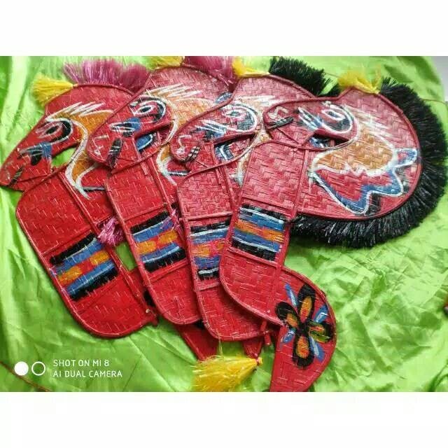 kuda kepang lumping besar Kuda lumping 90cm kuda besar anak free cambuk tari terbaru