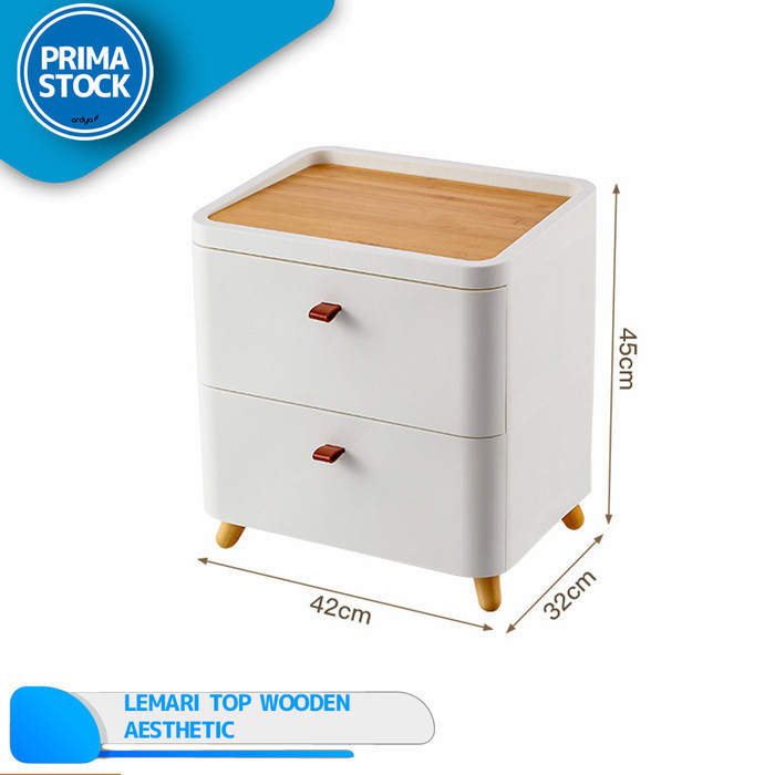 LEMARI DRAWER LACI + KAKI RAK KABINET STORAGE BAJU PLASTIK 2 3 4 SUSUN - 2 SUSUN JG
