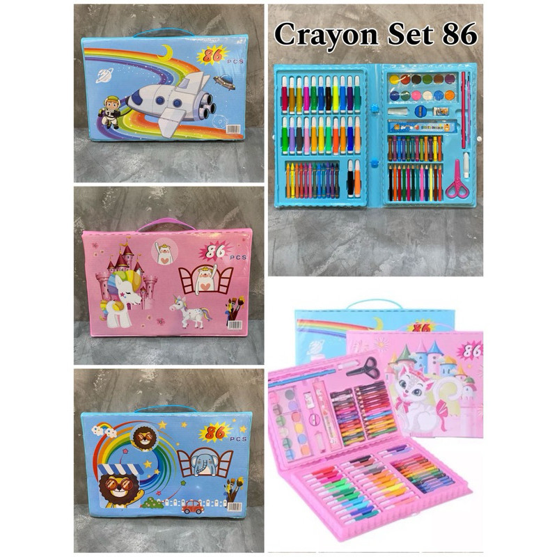 

Colouring Set 86 pcs Pensil Warna Crayon set Stationary Kado anak